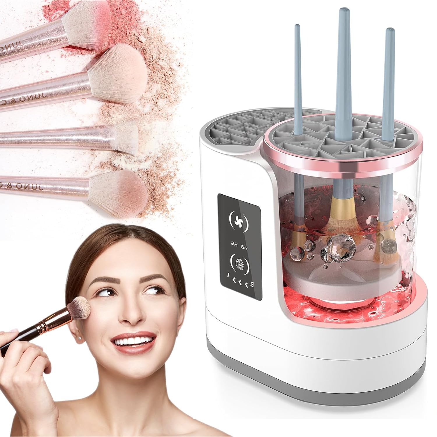 1753185646_71VrF07lH2L._SL1500 3 in1 Electric Makeup Brush Cleaner - Image 1